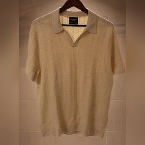 Abercrombie & Fitch Cream Knit Polo